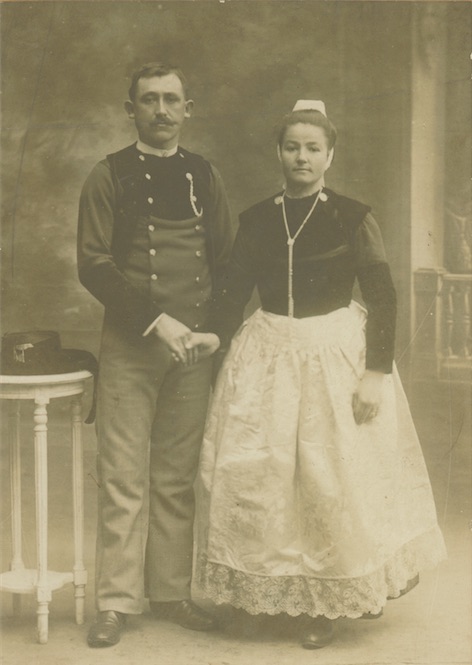 janvier 1912. Hervé Mauguen et Marie-Louise Louboutin. coll. J-Y Le Page